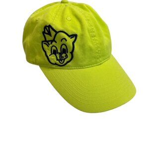 Piggy Wiggly Green Adjustable Strap-Back Hat Embroidered Pig Logo on front/back